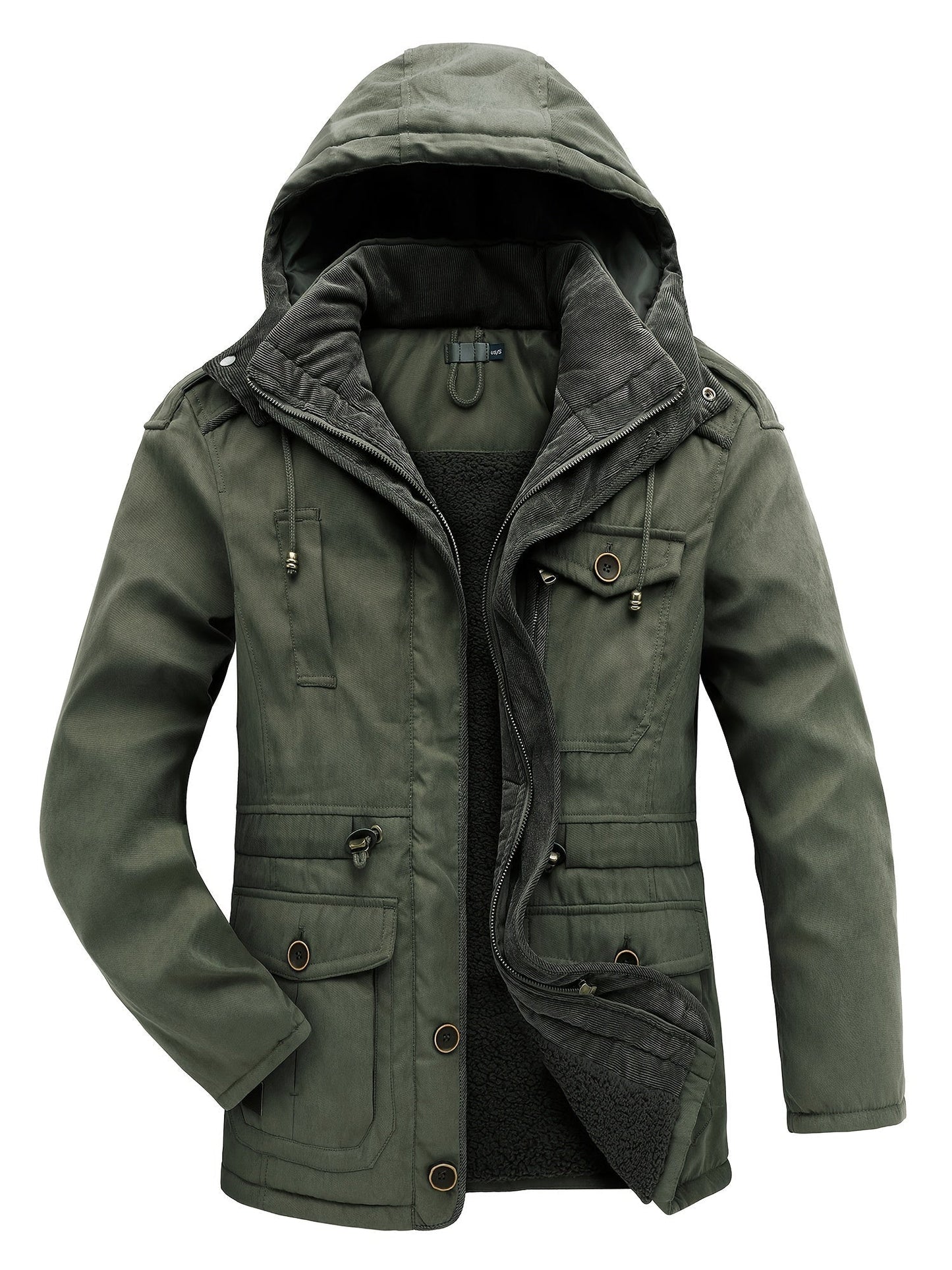 WW | Cotton Casual Cargo Style Winter Jackets with Pockets for Men - Perfect for Outdoor Activities