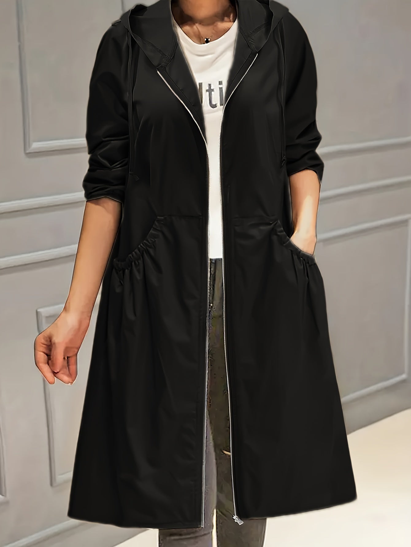 WW | Vintage-Trenchcoat mit gegürteten langen Ärmeln für Damen - Perfekt für jeden Anlass