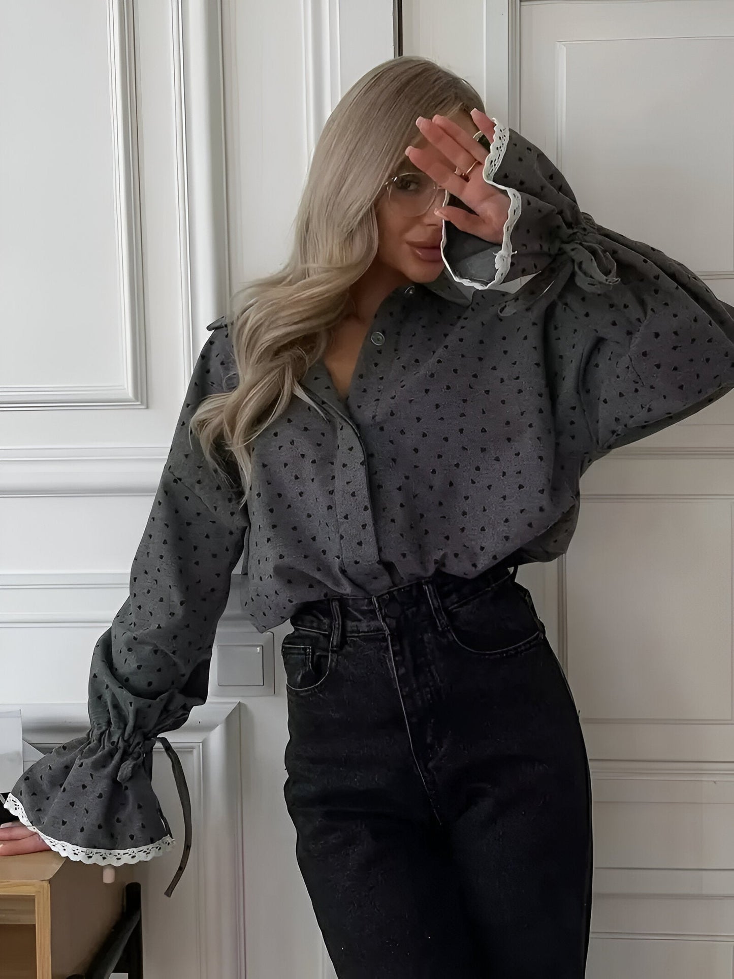 WW | Stylish Shirt with Heart Print for Spring & Autumn