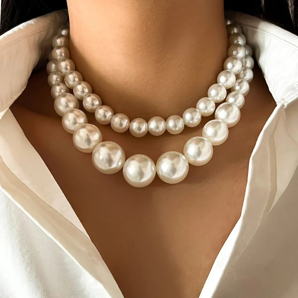 WW | Embellished Double Layer Necklace Set for Women