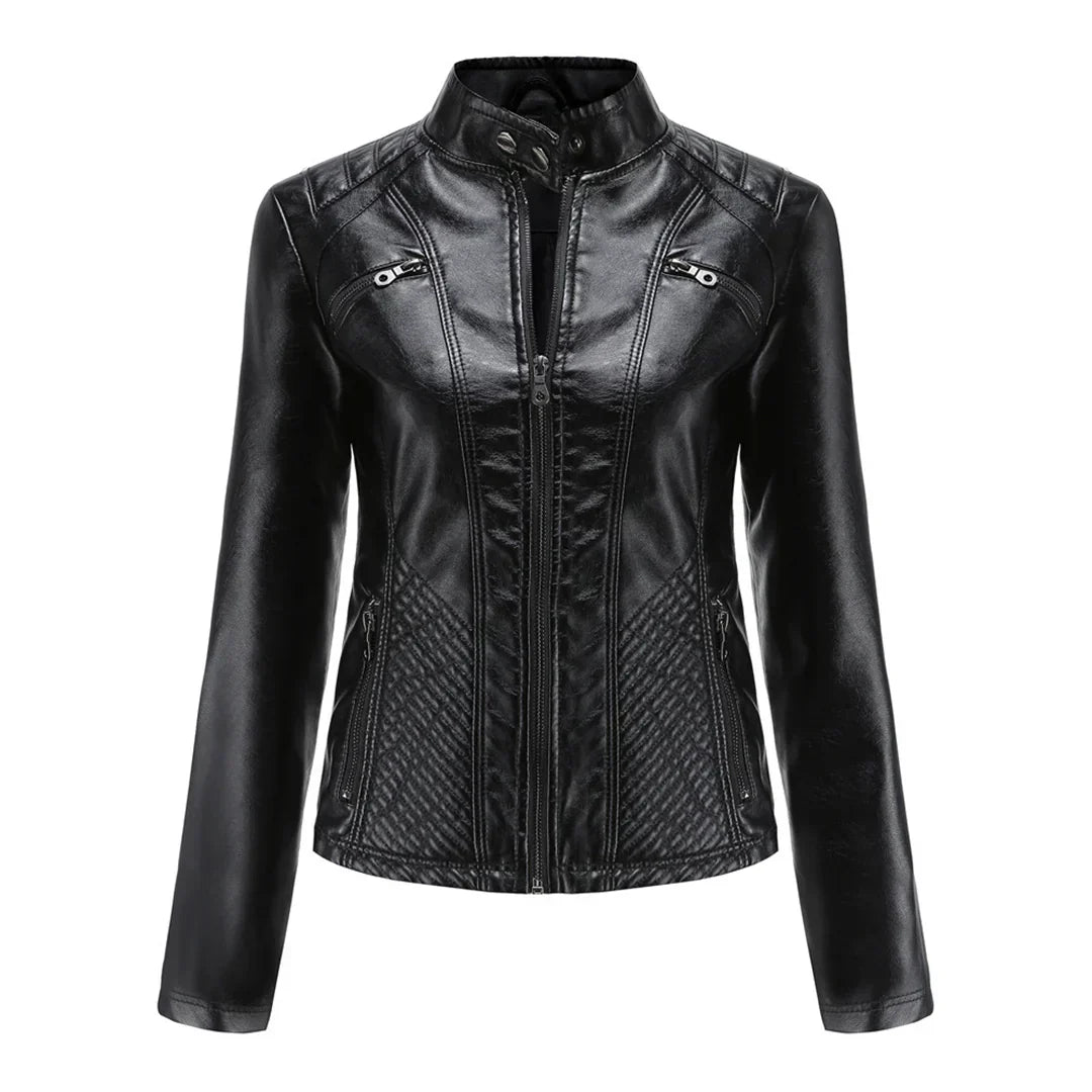 WW | Ladies' Faux Leather Jacket Classic Biker Design