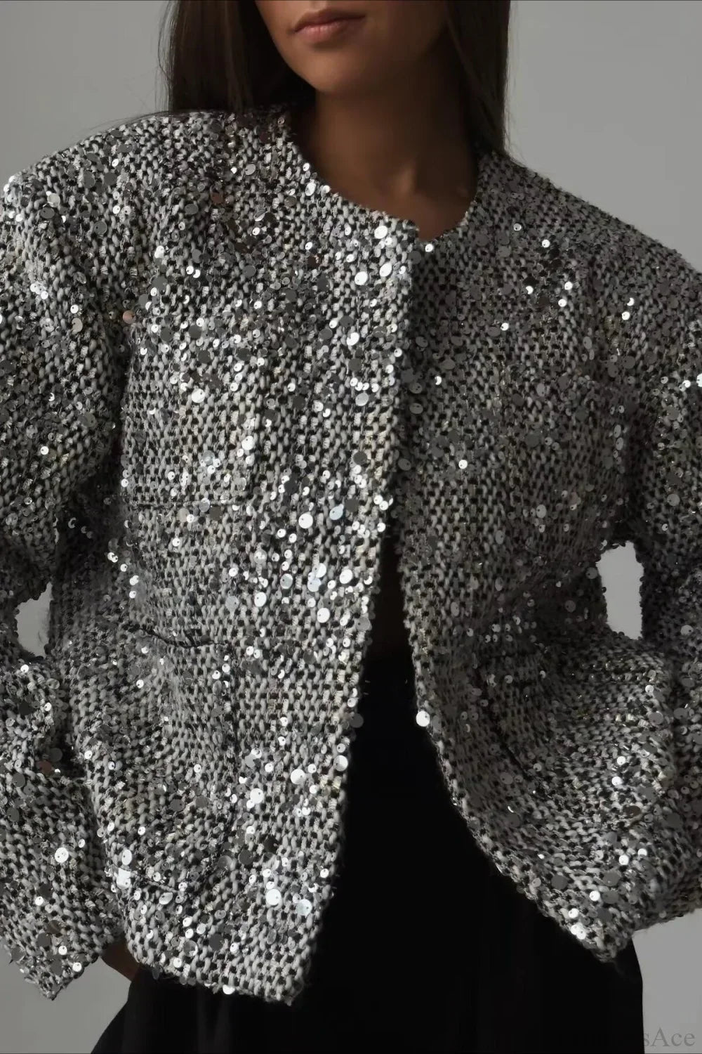 WW | Luxuriöse Tweed Paillettenjacke