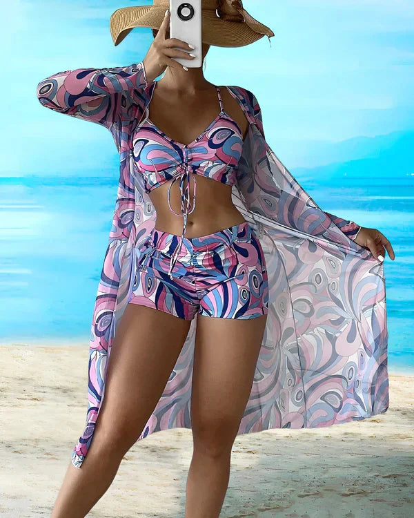 W&W - 3-teiliges Bikini-Set mit floralem Muster
