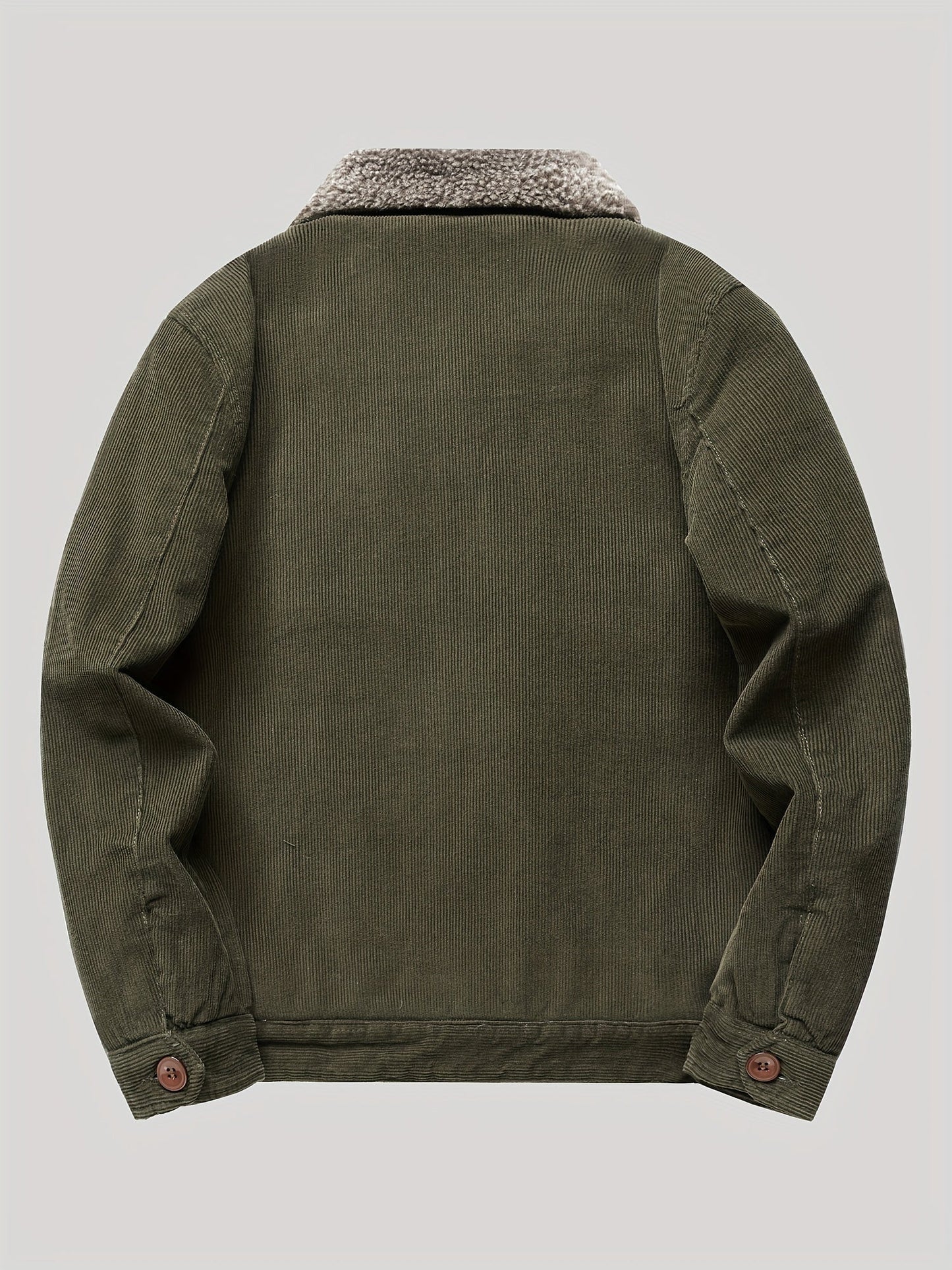 WW | Fleece Button Outdoor Jacket Lightweight With Chest Pocket For Men - Perfect For Outdoor Activities