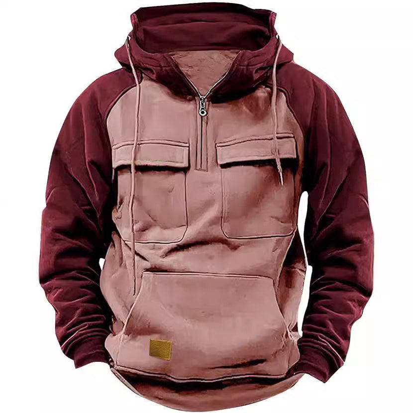 WW | Dicke Herren-Hoodie mit vielen Stauraumtaschen