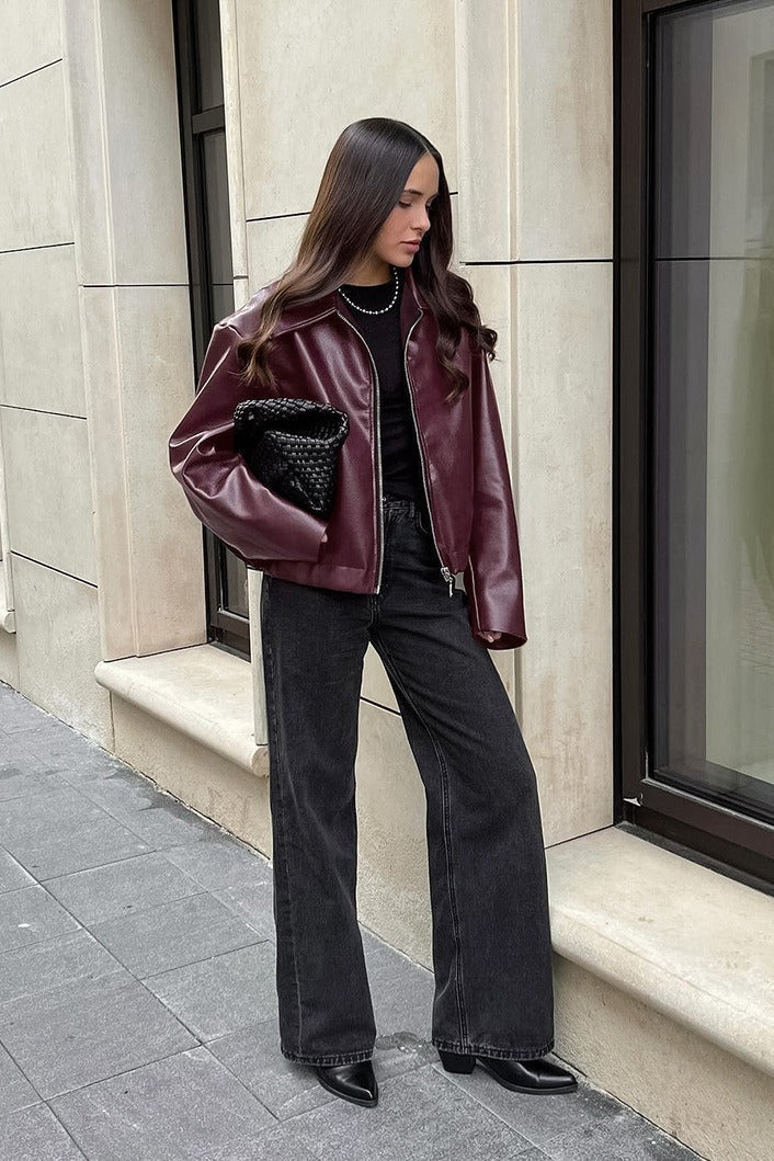 WW | Burgundy Leather Jacket