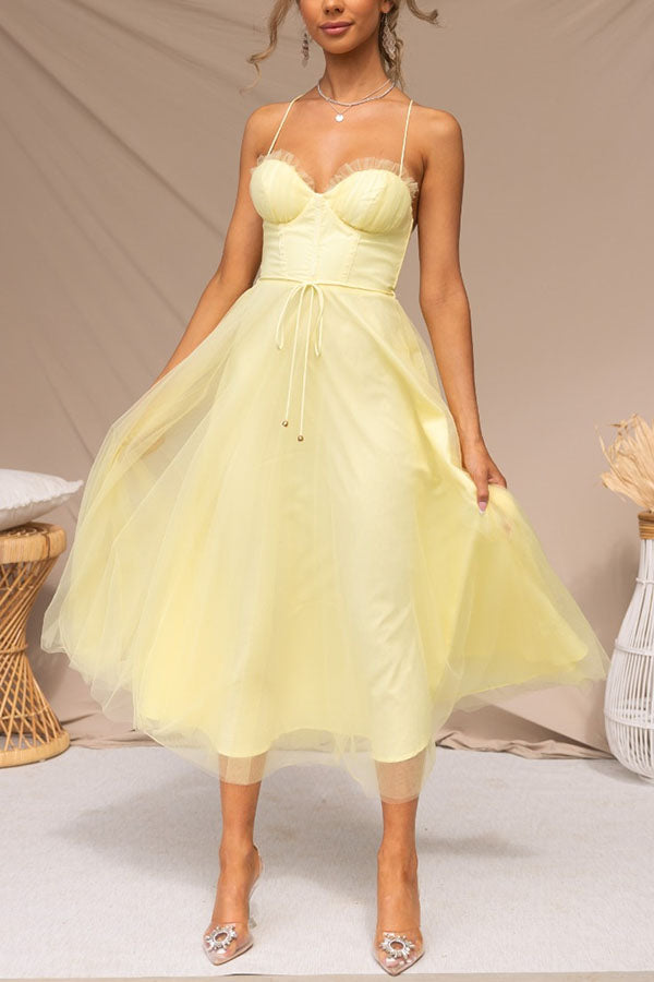 WW | Maxi Kleid Elegantes Fließendes Design V-Ausschnitt Ärmellos Leichtes Gewebe