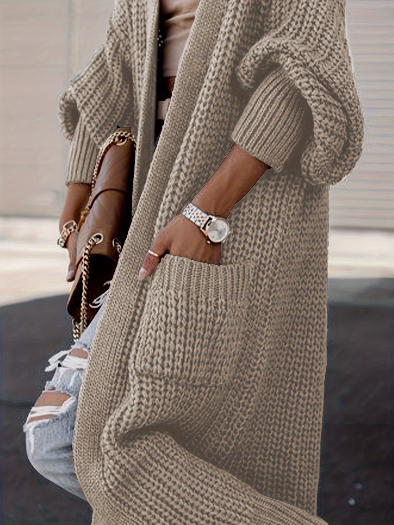 WW | Women's Wool Knit Cardigan with Pockets - Perfect for Everyday Wear