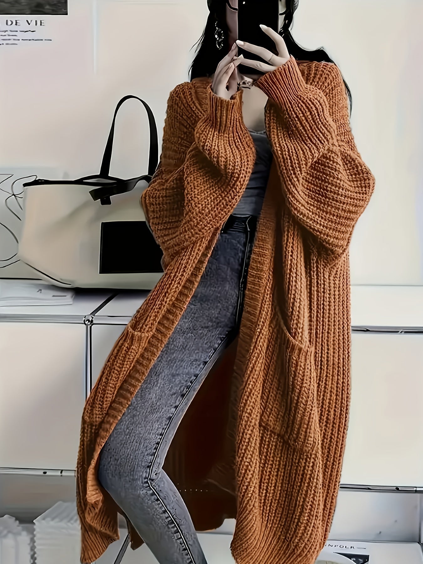 WW | Cozy knit cardigan with belt for women