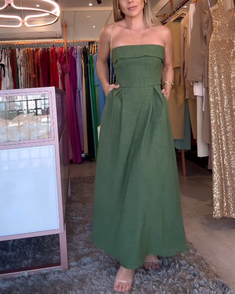 Annie – Elegant Off-the-Shoulder Midi Dress