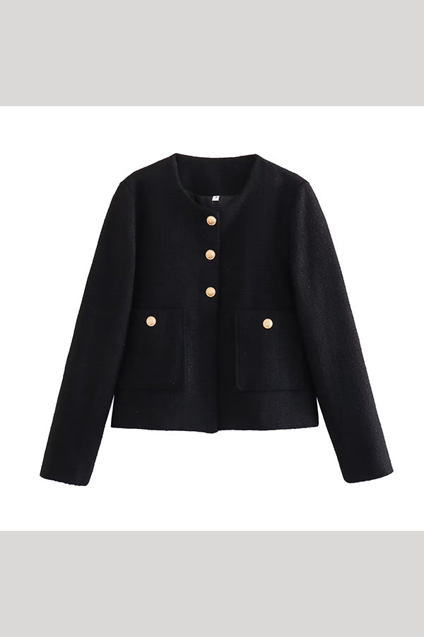 WW | Farbe Texturiertes Lässiges Stil Top Jacke