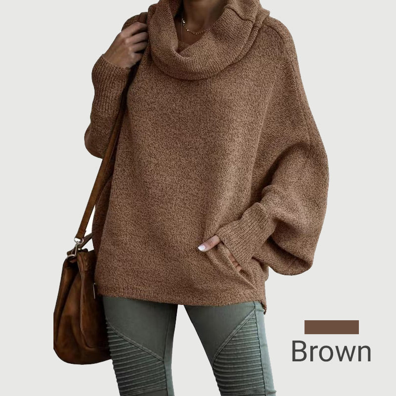 WW | Cozy batwing sweater with waterfall neckline and pockets
