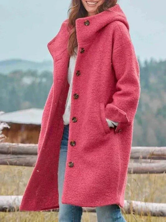 WW | Knopf-Up Teddy Mantel - Weicher Fleece - Warm & Stylish - Lässige outerwear