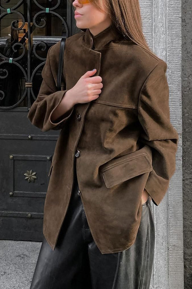 WW | Suede-Finish Longline Jacket