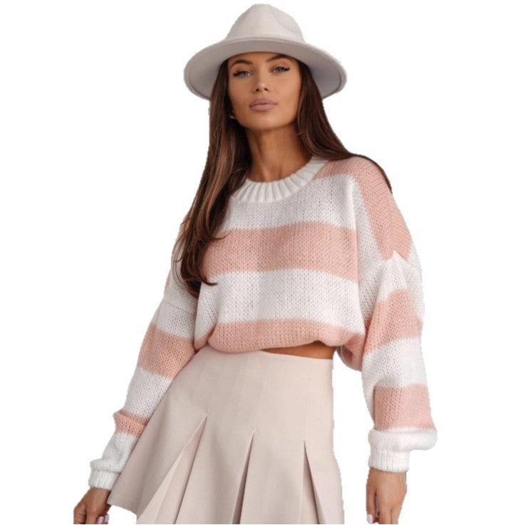 WW | Light, airy knitted sweater with loose-fitting sleeves