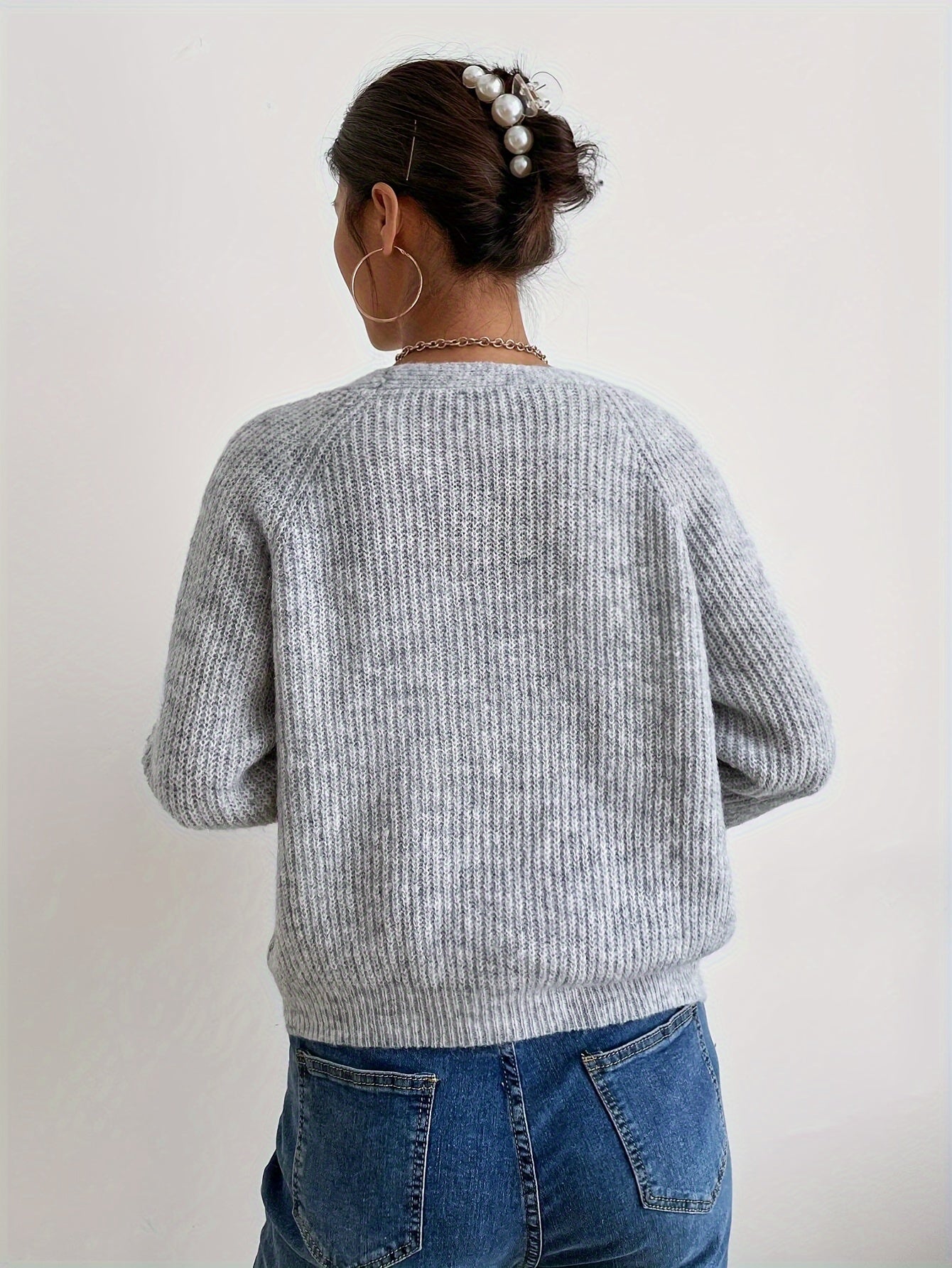 WW | warmer V-Ausschnitt Wolle Strickcardigan für Damen - Perfekt für den Alltag