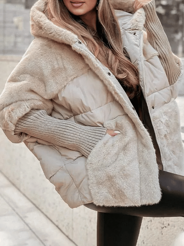 WW | Winterjacke - Lockerer Schnitt - Gefütterte Steppjacke mit Fell-Details