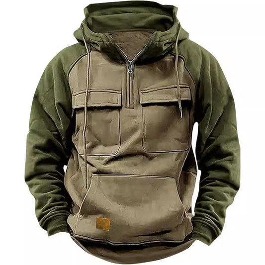 WW | Dicke Herren-Hoodie mit vielen Stauraumtaschen