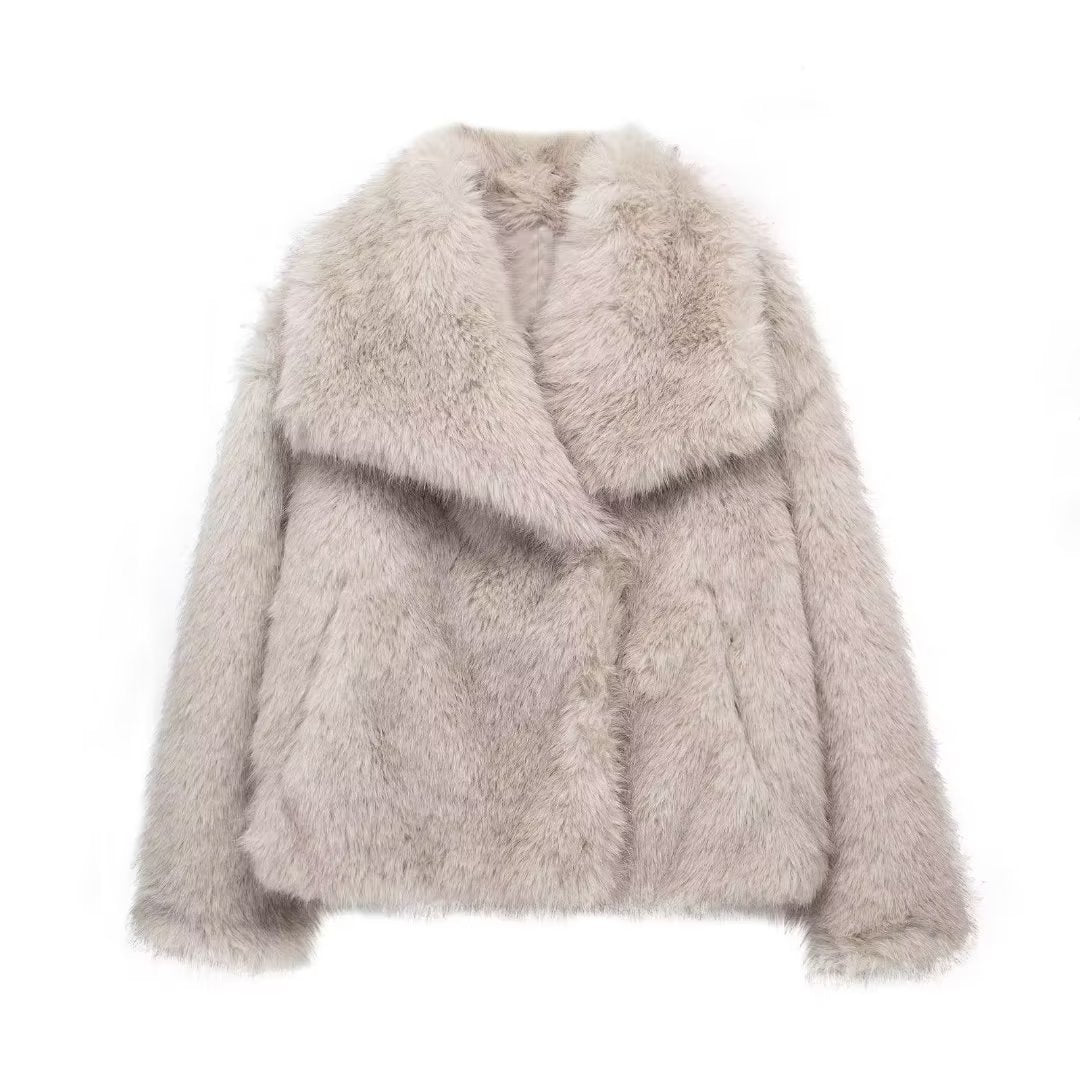WW | Fluffy Faux Fur Jacket For Women
