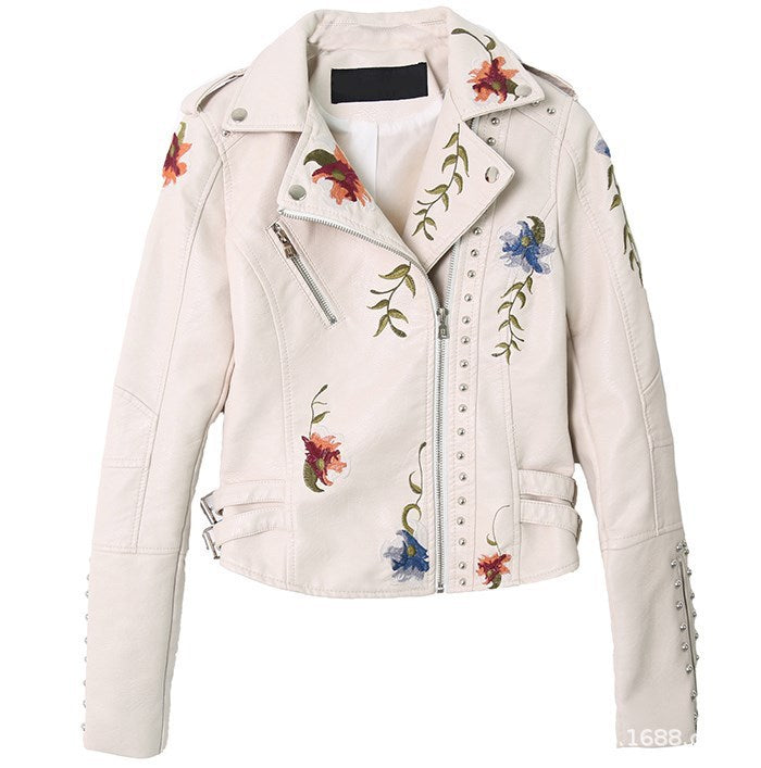 WW | Bestickte verziert veganlederjacke
