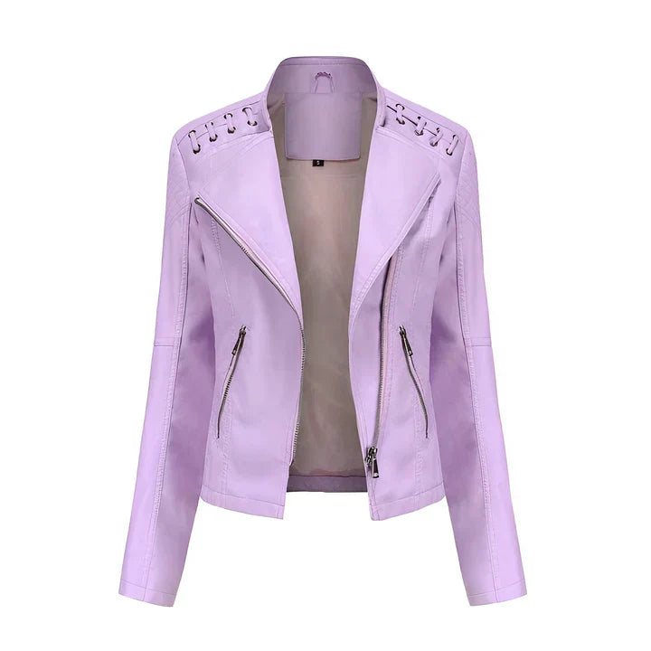 WW | PU leather jacket with zip closure