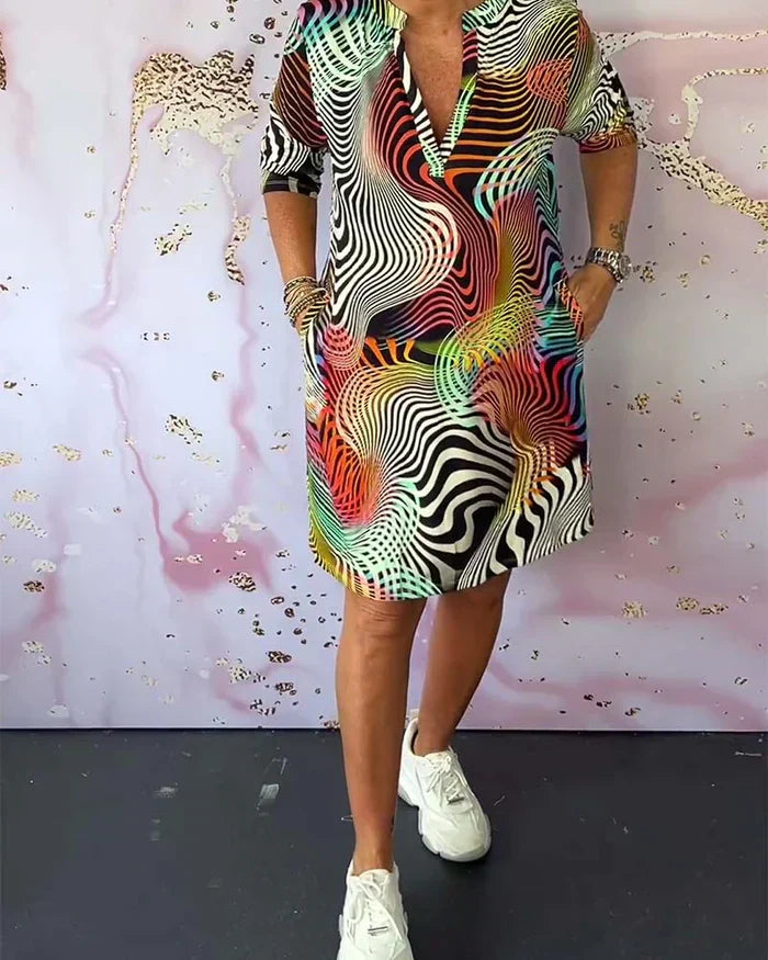 Sanne | Dress with colorful pattern