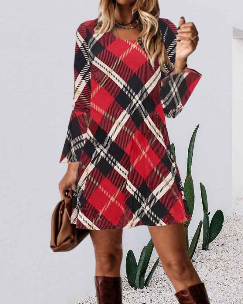 WW | Festlicher Spaß Karierte Freizeitkleid