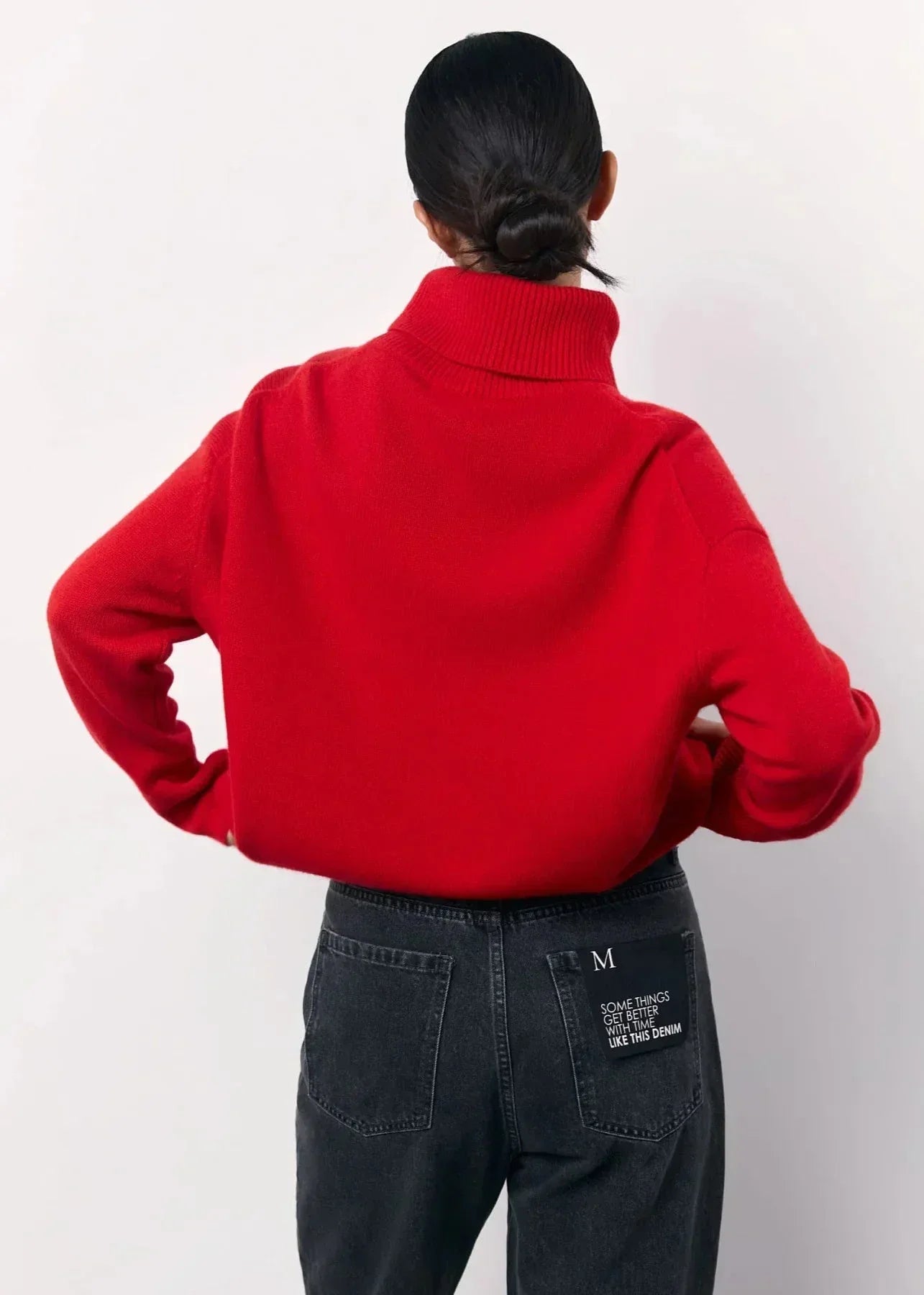 WW | Oversized Red Turtleneck Knit Sweater