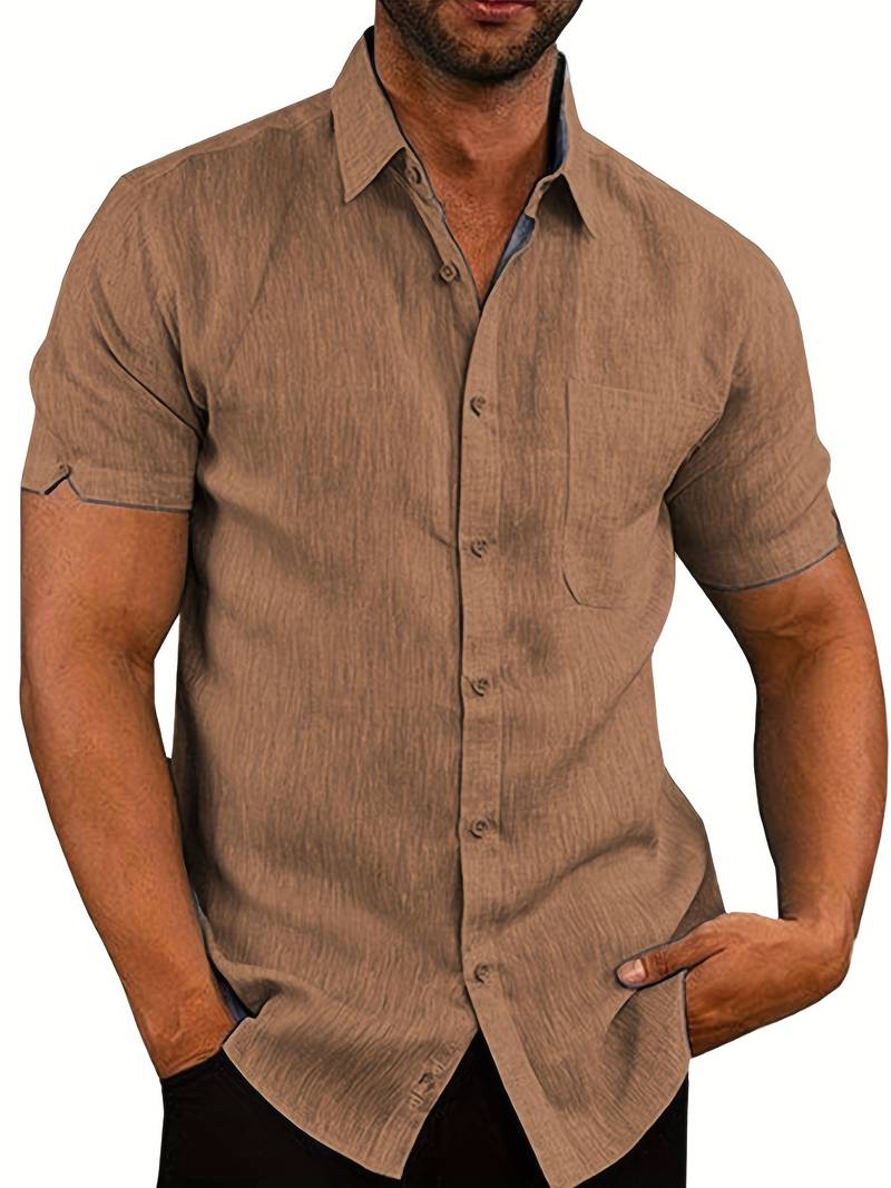 WW | Men's Classic Casual Button-Down Short Sleeve Shirt