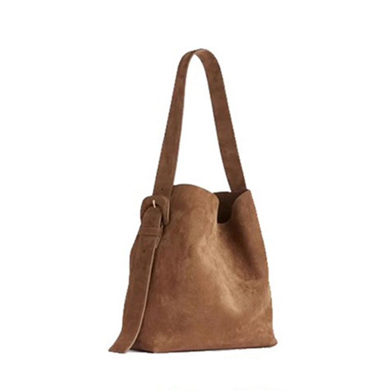 WW | Suede Tote Bag With Belt Closure