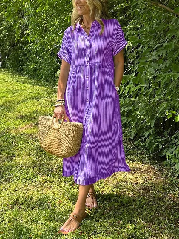 Udela™ | Elegant Striped Dress