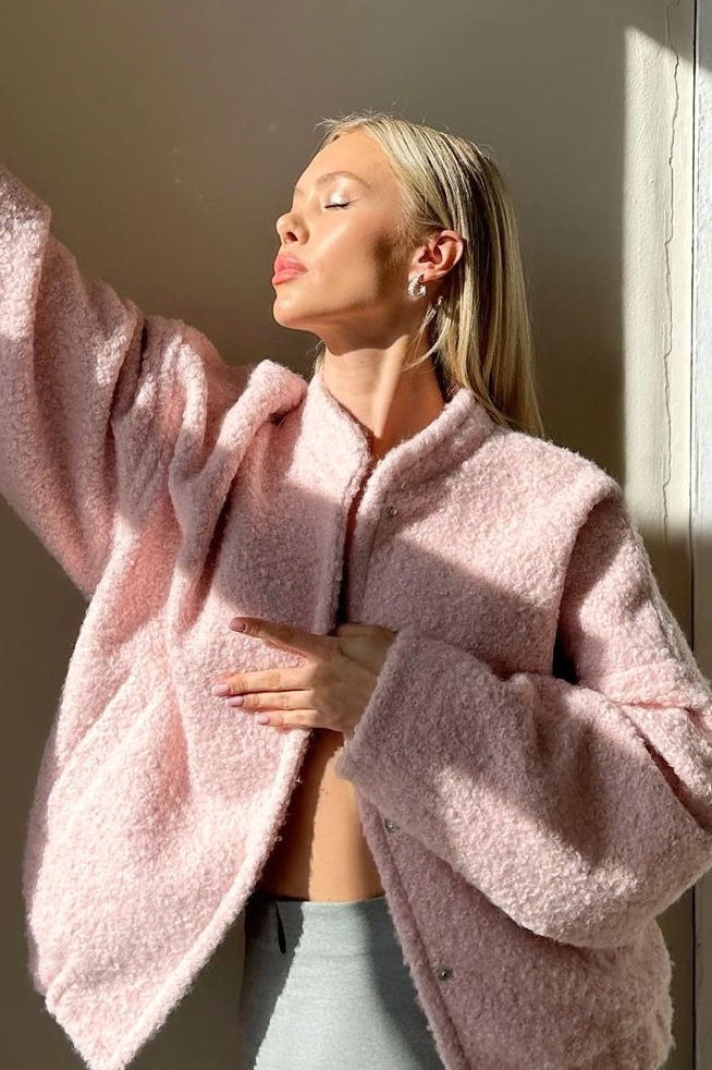 WW | Pink Faux Fur Kurze Jacke