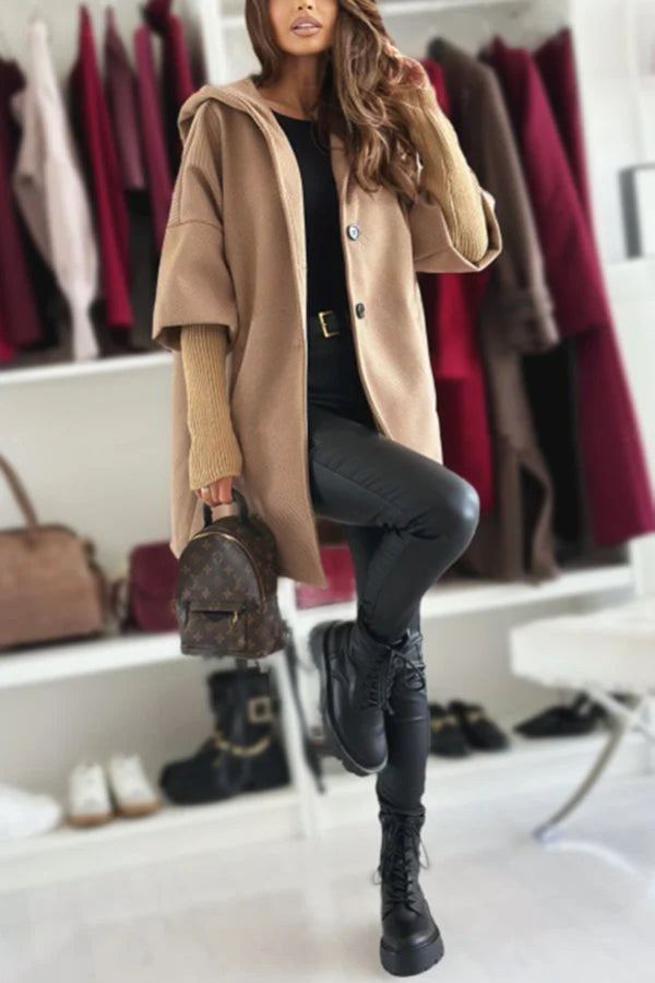 WW | Farbe Lockere Tasche Kapuzenjacke mit langen Ärmeln