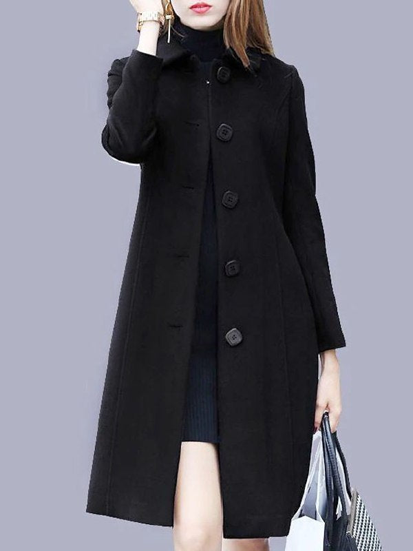 WW | Slim Wool Coat with Temperament for Women