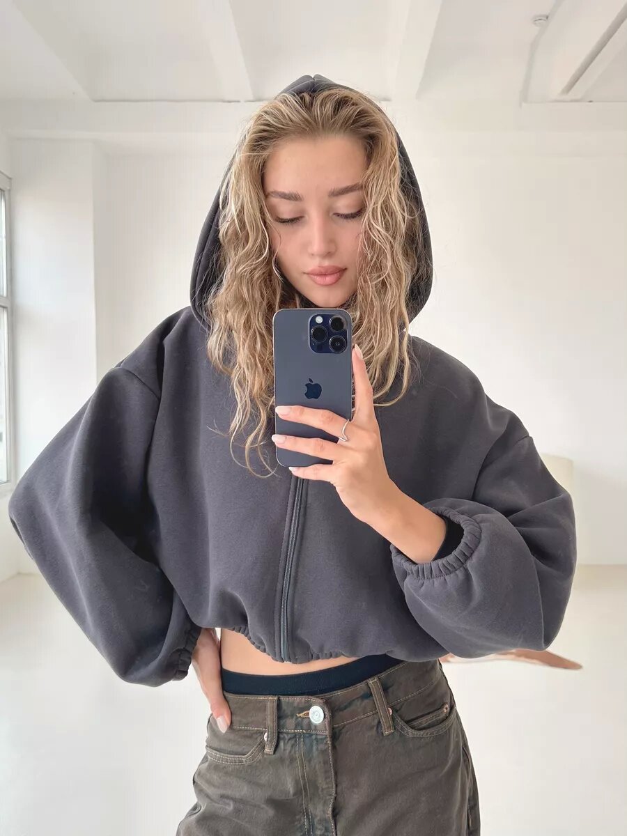 WW | Casual, lightweight, short sports hoodie jacket
