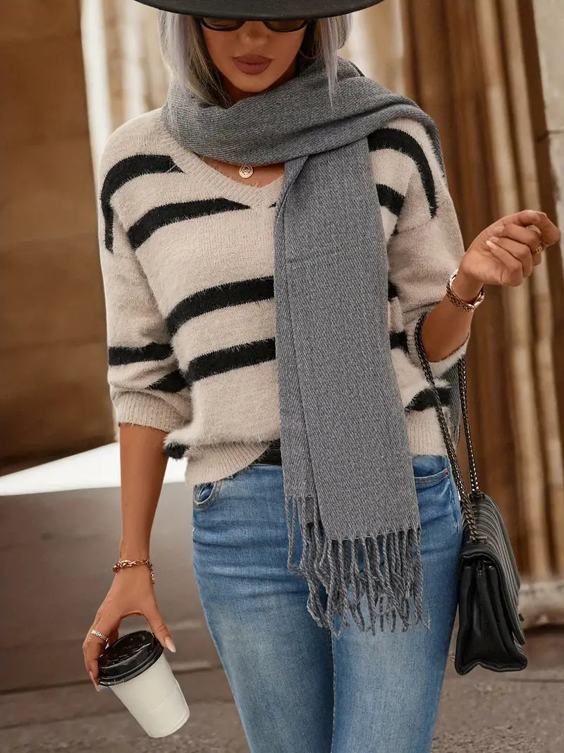WW | Stylish striped knit sweater for women
