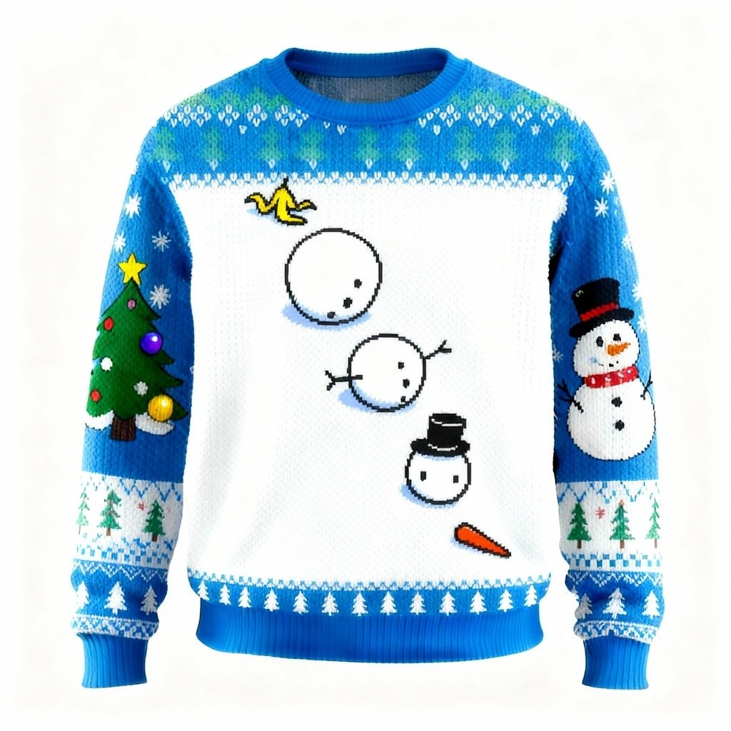 WW | Snowman Print Sweater - Ugly & Cozy Unisex Sweater