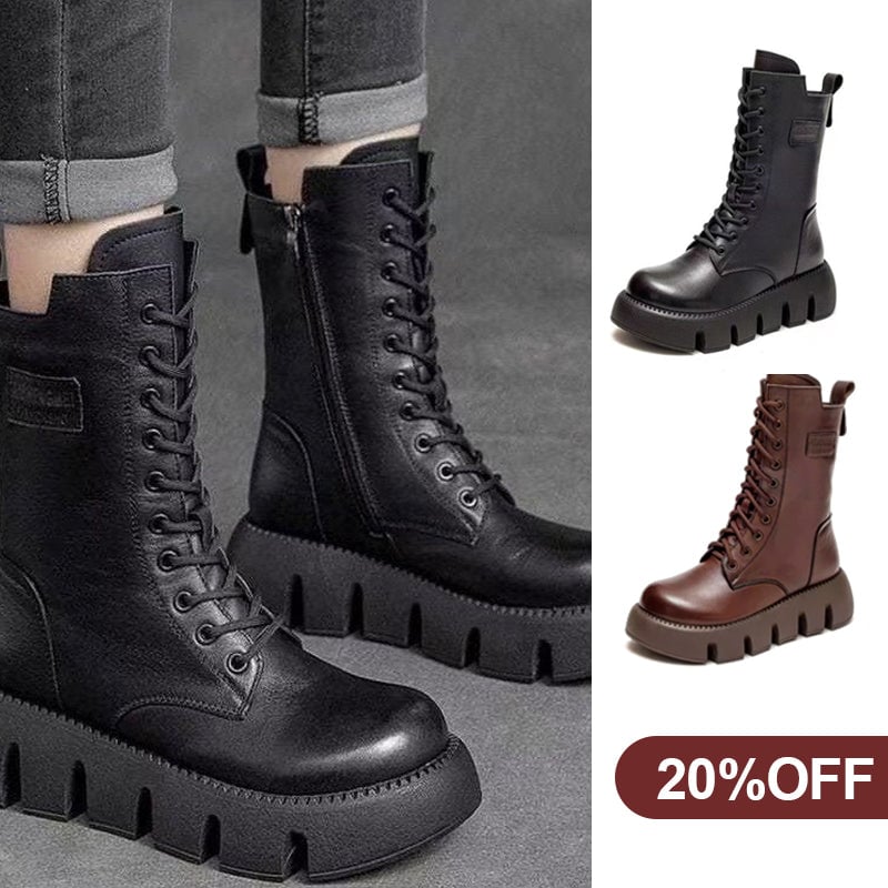 WW | Winterstiefel mit Reißverschluss - Rutschfeste Sohle - Warm Gefüttert - Echtleder-Optik