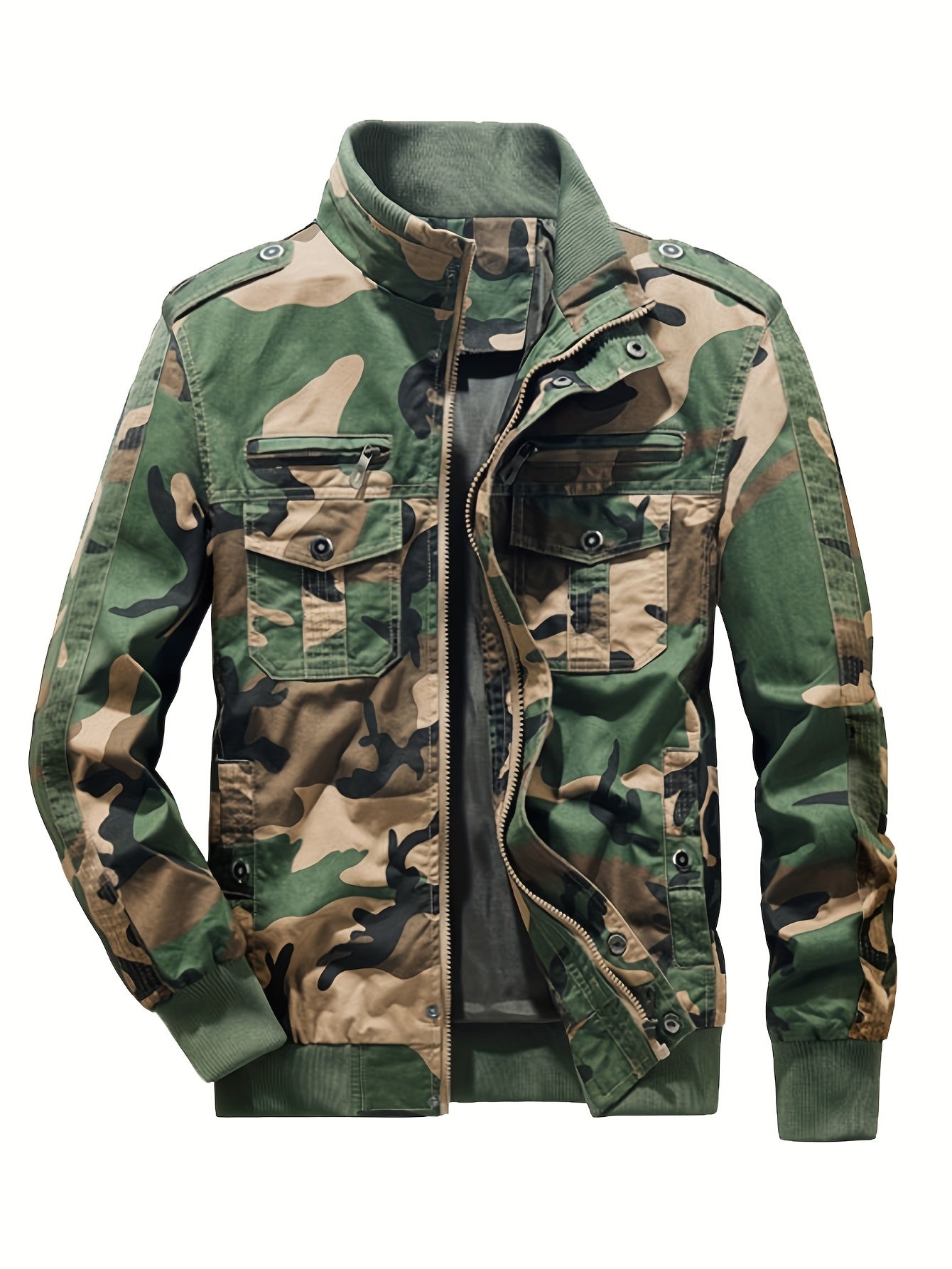 WW | Men's Camouflage Multi-Pocket Outdoor Jacket - Perfect for Outdoor Activities