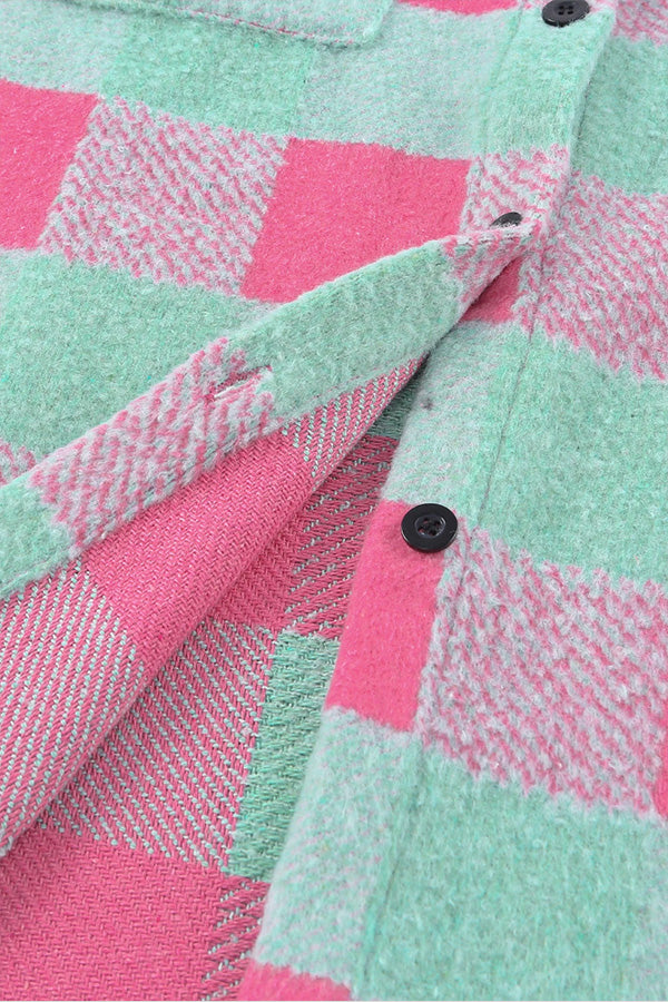 WW | Karo Farbblock Freizeit Übergroße Jacke