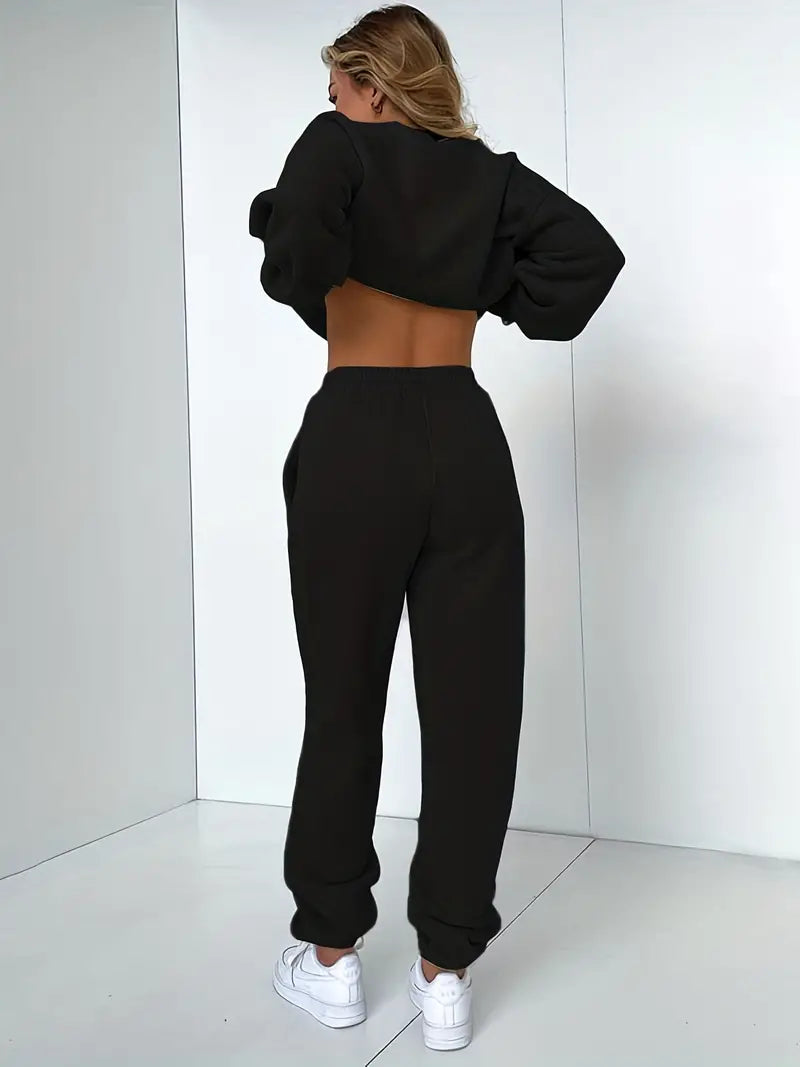 WW Jogginganzug | Lässig weicher 2-teiliger Damenanzug mit Pullover und passender Hose
