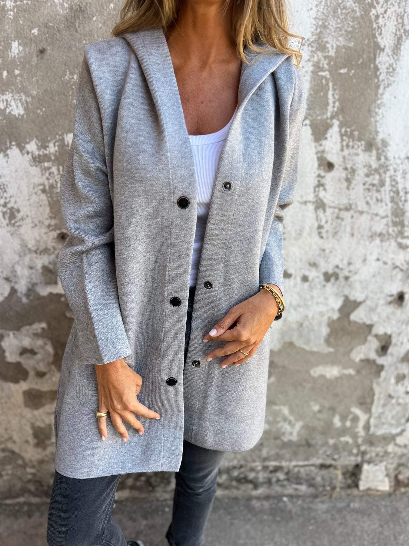 WW | Casual Single-Breasted Blazer with Hood