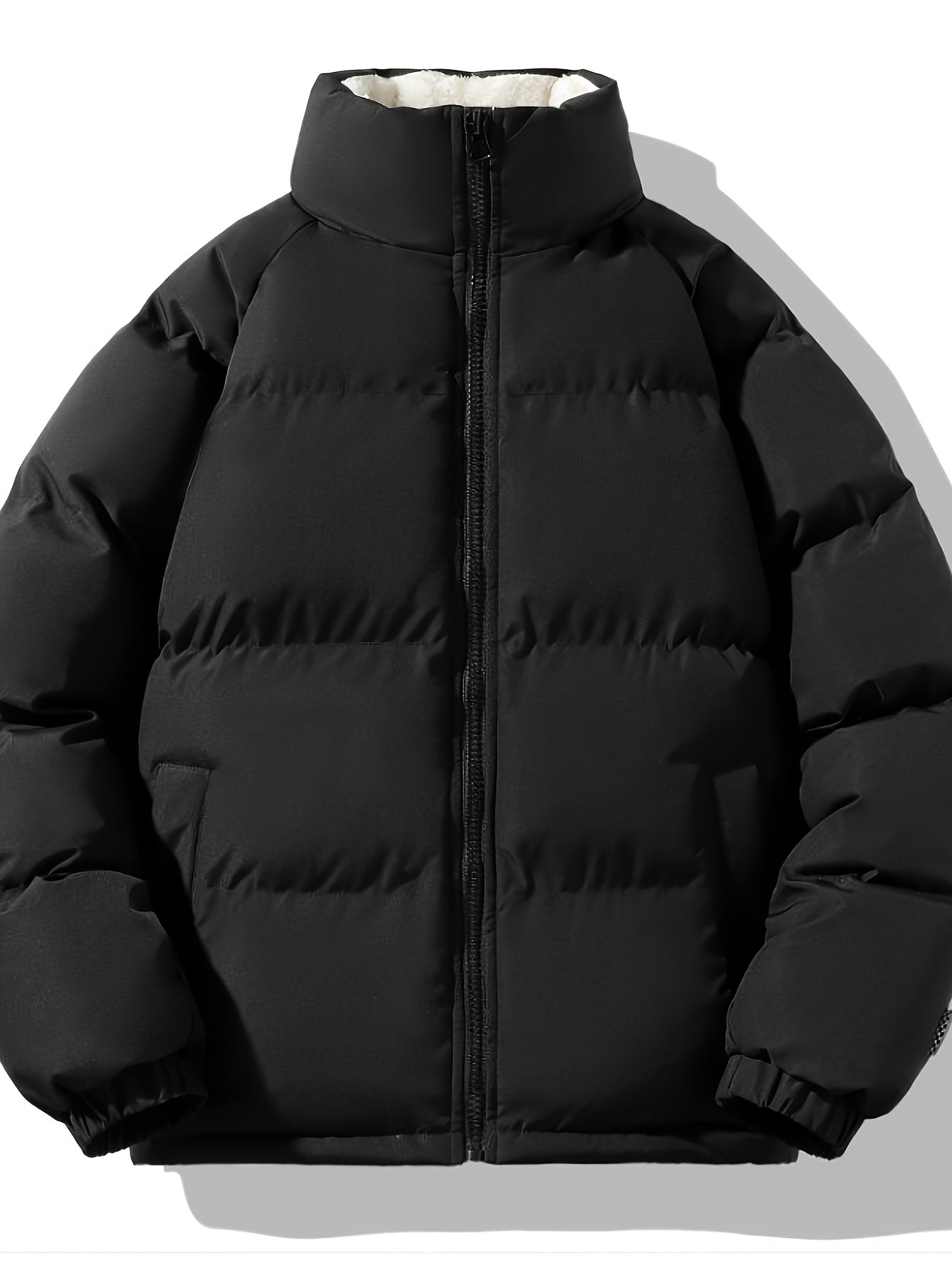 WW | Long Sleeve Zipper Retro Style Stand-Up Collar Winter Jacket for Men - Ideal for Winter