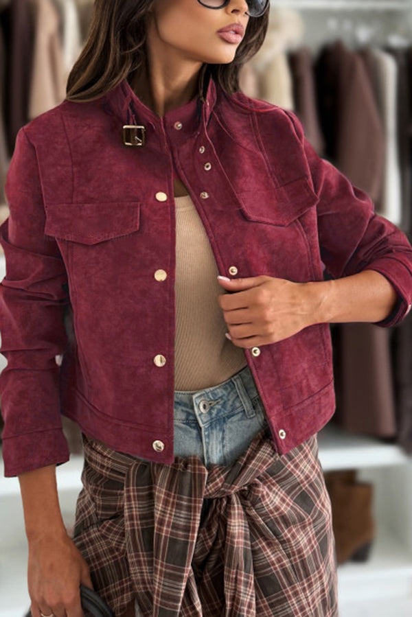 WW | Stylish long-sleeved casual jacket with buttons