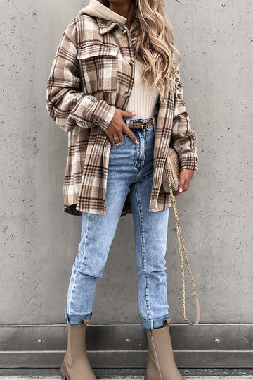 WW | Street Style Chic Checkered Jacket with Hood