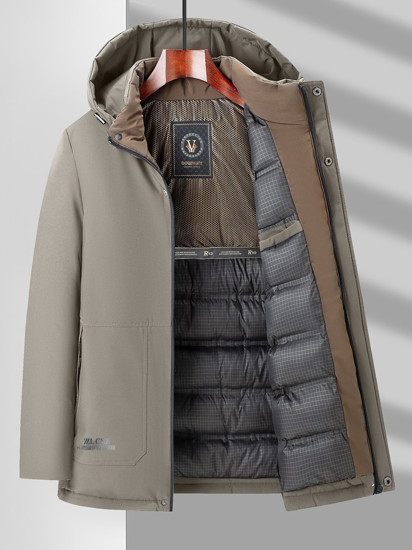 WW | Hooded Long Sleeve Zip-Up Padded Winter Jacket for Men - Perfect for Outdoor Activities