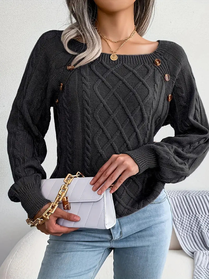 WW | Klassischer Strickpullover mit Zopfmuster