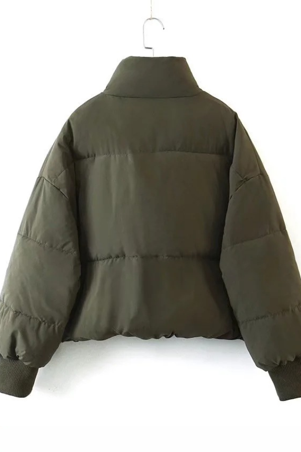 WW | Collar Zipper Pocket Thick Warm Cotton Jacket