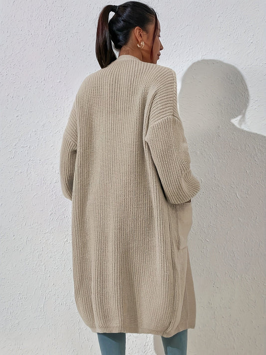 WW | Strick Cardigan - Offener Schnitt, Lang & Bequem für Alltag & Freizeit