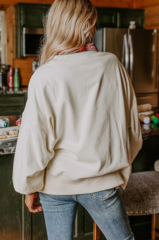 WW | Weihnachtsmann Pailletten Lässiges Lockeres Sweatshirt